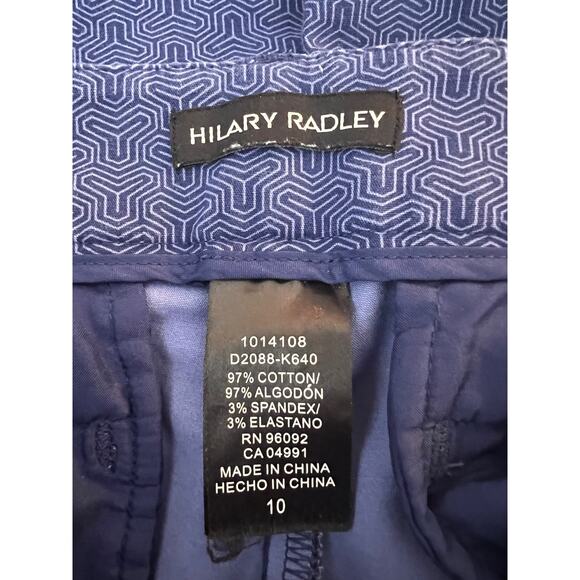 Hilary Radley Blue Abstract Design Cropped Low Rise Pants Size 10 - Picture 5 of 6